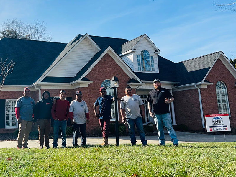 The Mabe's Roofing, Inc crew. From right to left: Chad Mabe, Francisco, Tony, Mike, Luis, Hector, and Misael